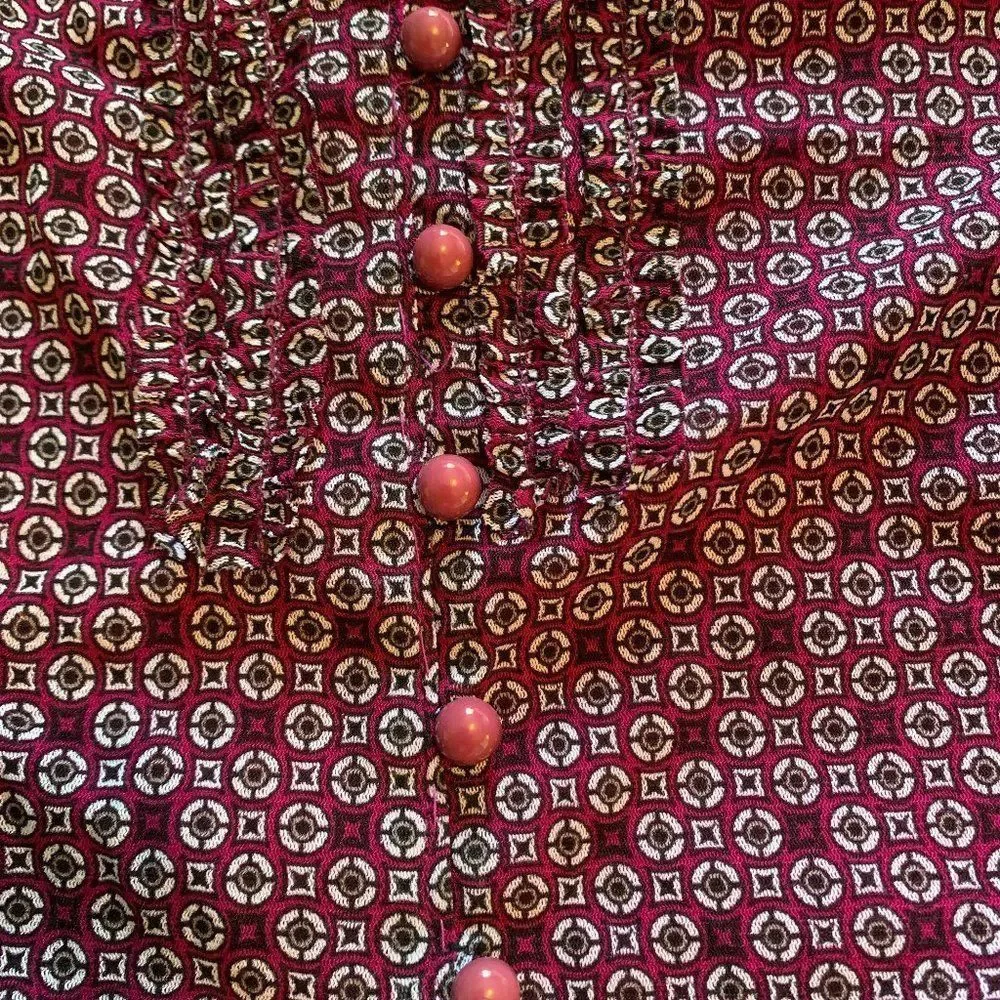Pretty maroon Blouse, Size XL fits M - Picture 3 of 12